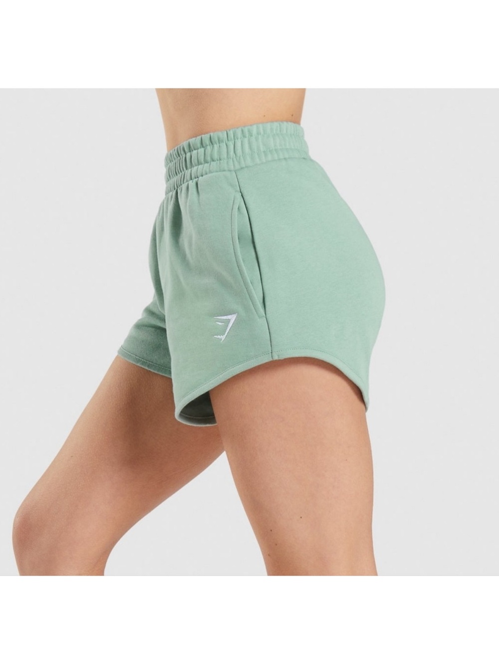 NWOT Gymshark Women’s Mint Sage High-Waist Athletic Training Shorts | Size Small